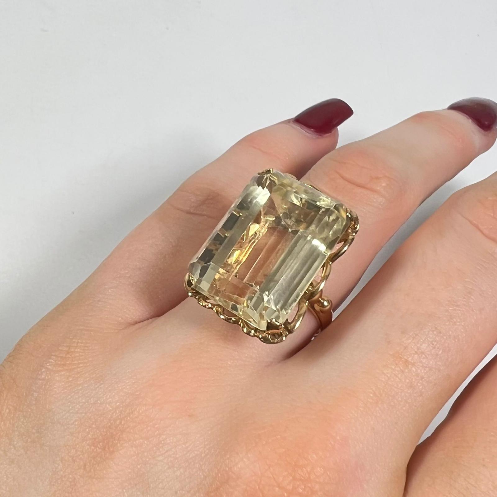 An 18ct yellow gold 750 citrine ring, head size approx 22 x 17mm, ring size P, total weight approx - Image 3 of 4