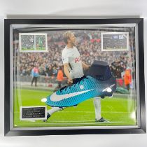 Signed Harry Kane football boot, mounted and framed