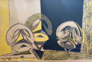 Max Ernst (German, 1891-1976). Masques, signed l.l., numbered XXXVIII/LX, blind-stamp l.l., colour