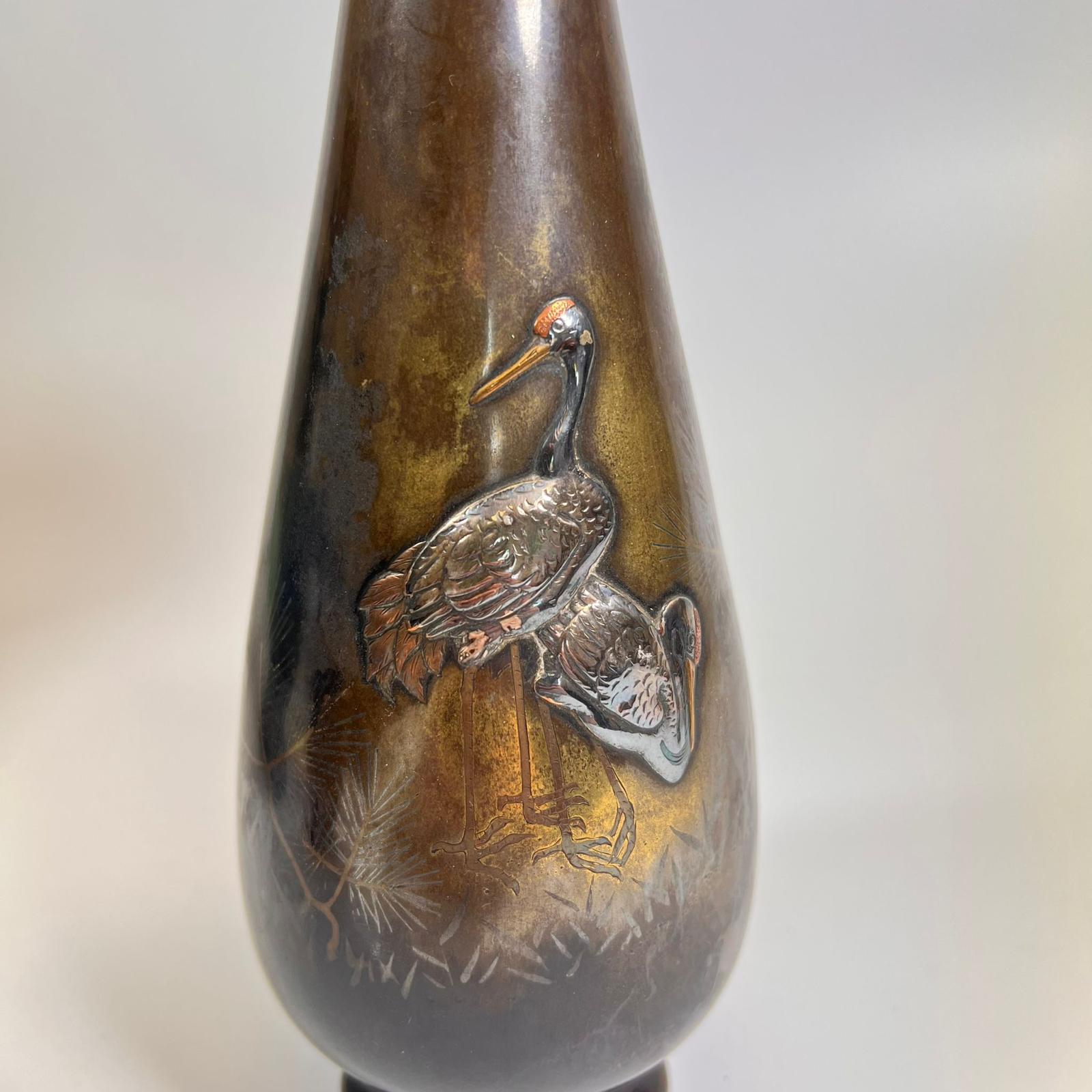 An Oriental dragon handle bronze enamel vase - approx 24cm tall. And a pair of good Japanese - Bild 7 aus 7