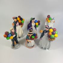 Collection of 6 Royal Doulton Balloon Figurines to include Biddy Penny Farthing HN1843, Balloon Lady