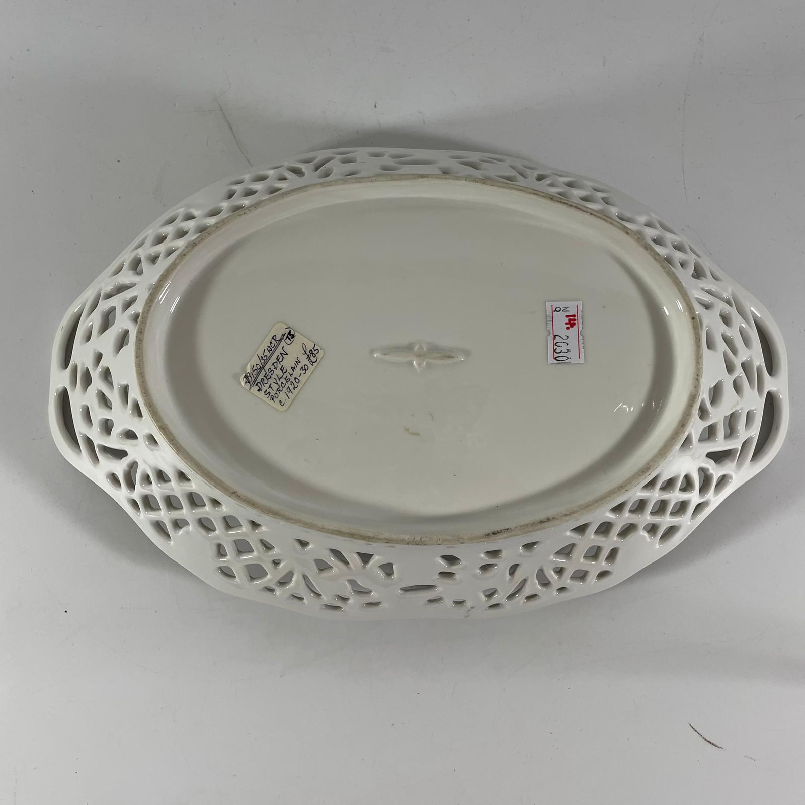 2 Limoge dishes (one chipped), 8 side dishes and a Dresden style pierced dish and 3 spode tea - Image 7 of 14