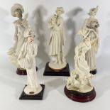 A collection of five "Florence" by Giuseppi Armani resin figures. Largest 35cm high