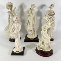 A collection of five "Florence" by Giuseppi Armani resin figures. Largest 35cm high