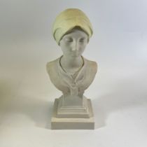 A Panan Ware Bust of Lille after Agathon Leonard Server, approx 28cm tall in good condition.
