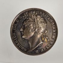 George IV Coronation 1821. The official silver medal - in original case. Case apart.