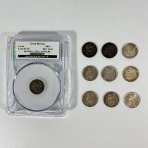 A selection of English Groats (Four Pence pieces) in EF (Extremely Fine) condition