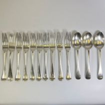 Collection of silver cutlery to include 10 forks & 3 spoons, Walker & Hall Sheffield 1899. Fork