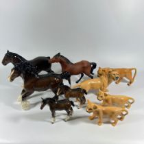 *******REOFFER JANUARY 12, 2024, ESTIMATE £60- 80****** A group of 4 Beswick Lions and 5 Beswick