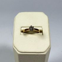 An 18ct yellow gold diamond solitaire ring approximately .2oct ring, size L approximately 2.6 grams