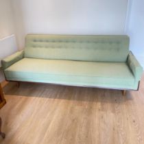 Mid Century Teak Framed Daybed With Storage Space Underneath, Unsigned. For display only.