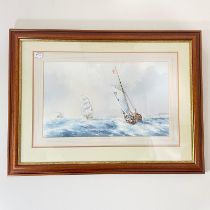 An Alan Stark nautical watercolour. Frame size approx 73 x 54cm.