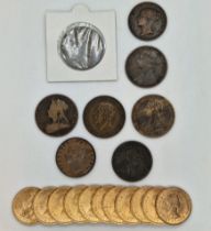 A selection of Pennies and Halfpennies