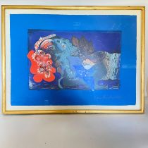 Ceri Richards 1903 - 1972 Lithograph in seven colours. 1965 signed and dated.  Blossom - The force