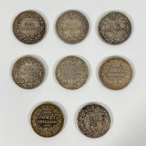 A selection of English Shillings in VF (Very Fine) condition