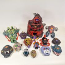 Collection of 14 various 1990's Mighty Max playsets.  Some with figures and accessories. Including