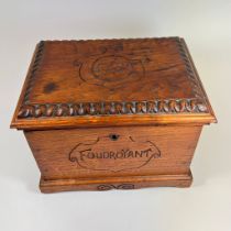 An oak box supposedly made from HMS Foudroyant Nelson's Flagship when it was blown ashore at