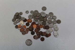 A good collection of United States America coins including dimes, five cents quarter dollar , one