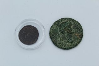 17th century copper Farthing token Edward Garner of Finstock Oxfordshire dated 1666 plus one Roman