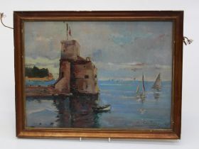 * Carles (20th century Continental School) Rapallo, Italy. Oil on board, signed, titled and dated