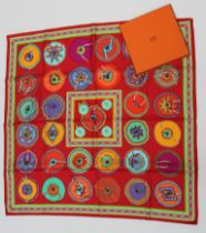 A boxed Hermes Belles Du Mexique scarf