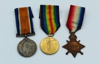 A 1914 - 1915 trio to 2nd Lt. RG Facer, Northampton Regiment. 15703 Pte. on Star