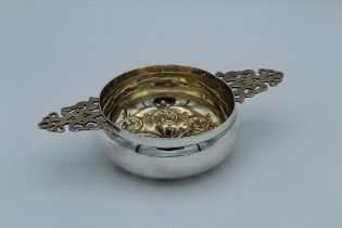 Susannah Brasted, a Victorian silver quaich of bun form, with pierced handles and swirl scroll