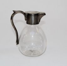 W and G Neal, a Victorian silver mounted claret jug with baluster glass body and star cut base.