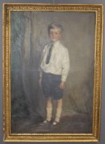 Early 20th century British School, full length portrait of a schoolboy. Oil on canvas, 142 x 97cm