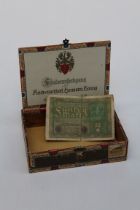 One Goring Cigar box plus One Fifty Mark German bank note