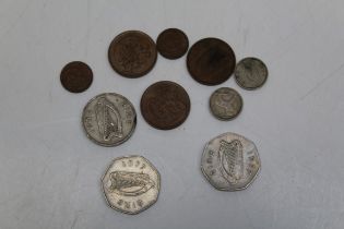 Two Irish 50p 1977 plus other Irish coins