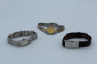 Three ladies wristwatches: A Kindf Larsen No 375 design Georg Jensen ladies wristwatch, a Seiko