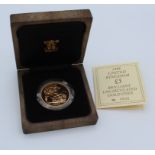 The Royal Mint. The 1988 United Kingdom Five Pound Brilliant Uncirculated Gold Coin. Issue number