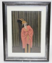 Powys Evans 1899-1981 British Study of a theatrical figure. oil on board, signed lower right,
