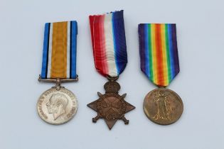 A 1914-1915 trio to 2nd LT. H Gash, West Yorkshire Regiment. Star 16.634 Pte, War and Victory 2nd