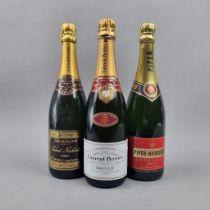 3 Bottles of NV Champagne to include Laurent Perrier Brut, Saint Nicholas Brut, Piper Heidsieck Brut