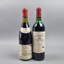 2 Bottles French Red Wine to include Chateau La Lagune 1983 and Les Richepanses 1964