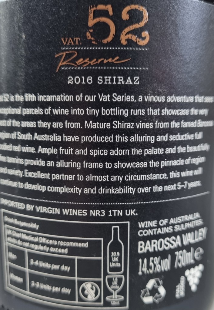 6 Bottles Red Wine to include, 2 Bottles VAT 52 Reserve 2016 Shiraz, 2 Bottles Tarwinka 2017 - Bild 7 aus 7