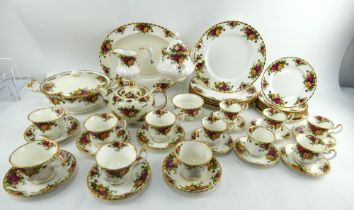 A 43 piece Royal Albert Old Country Roses tea and dinner set