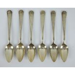 Set of six silver grapefruit spoons, hallmarked for Sheffield 1964, Gee & Holmes. Gross weight 158 g