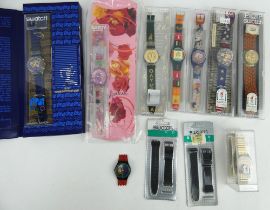 9 Swatch watches, mostly in original packaging, to include Atlanta 1996 Olympics, Olympics centenary