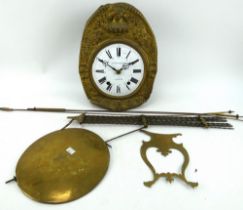 A 19th century French [provincial brass fronted Comtoise striking clock, Couvent-Breillot a Domfront