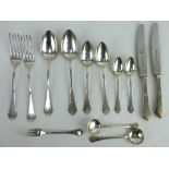 Austrian silver cutlery including 8 spoons, three forks & two knives. All with Austrian assay marks.