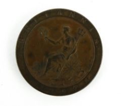 1797 George III British cartwheel penny, very good condition. Little wear, some original lustre.
