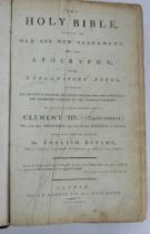 18th century Holy Bible, 1784, with notes and observations by Pope Clement IV (Ganganelli).