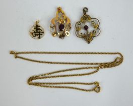 Two Art Nouveau inspired pendants