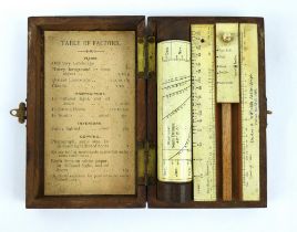 An antique Hurter & Driffield's Actinograph photographic exposure calculator, c1900, mahogany case.