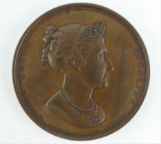 1820 Queen Caroline bronze commemorative medallion, designed by George Mills after P Rouw