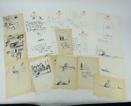 A portfolio of letters and sketches by Sir Hugh Casson (1910-1999), some on RA headed paper.