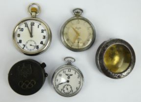 A WW2 era German army pocket watch, a Bravingtons GSTP pocket watch, a Lacorda pocket watch